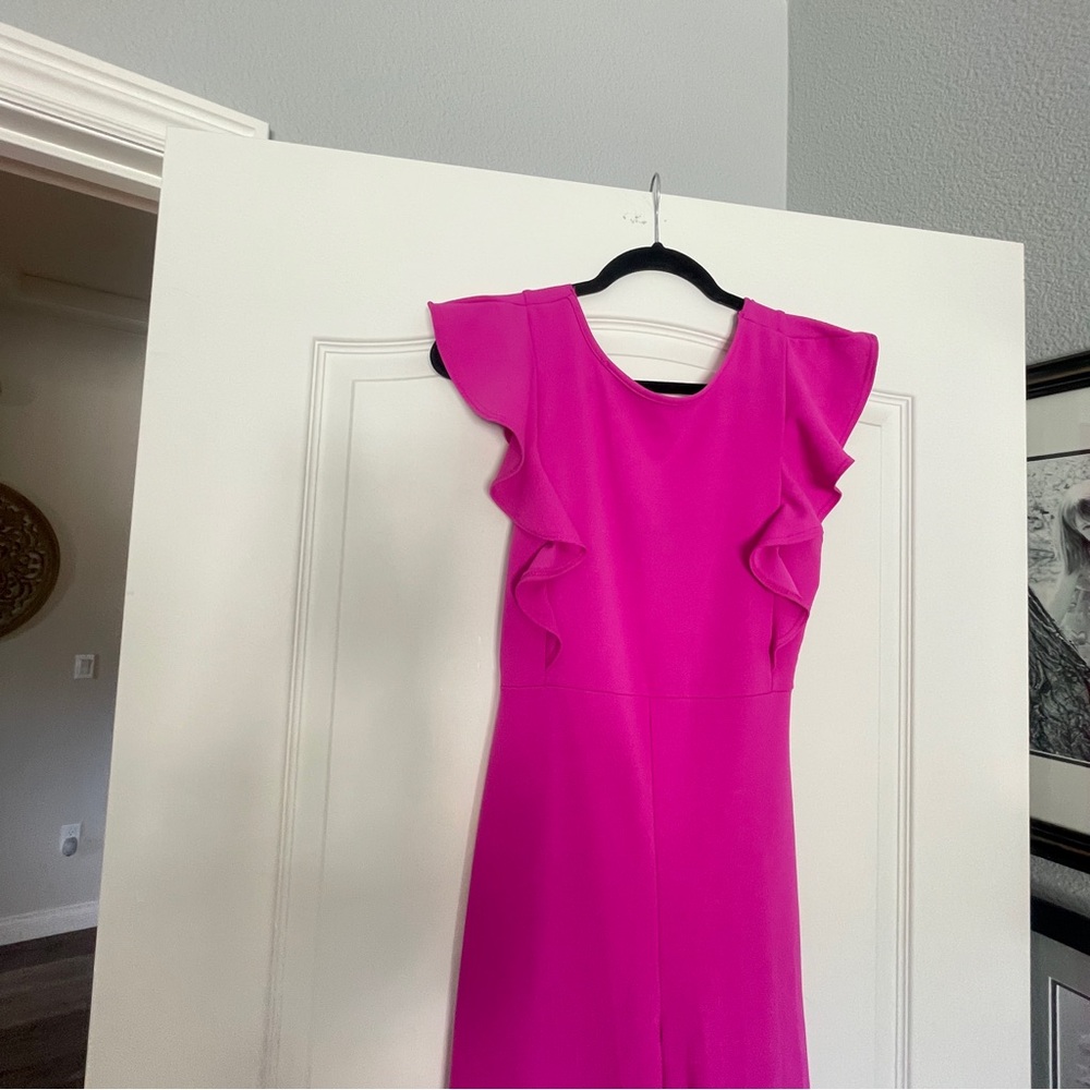 Vibrant Pink 21 SAINTS Ruffle Sleeve Jumpsuit - Picture 3 of 9